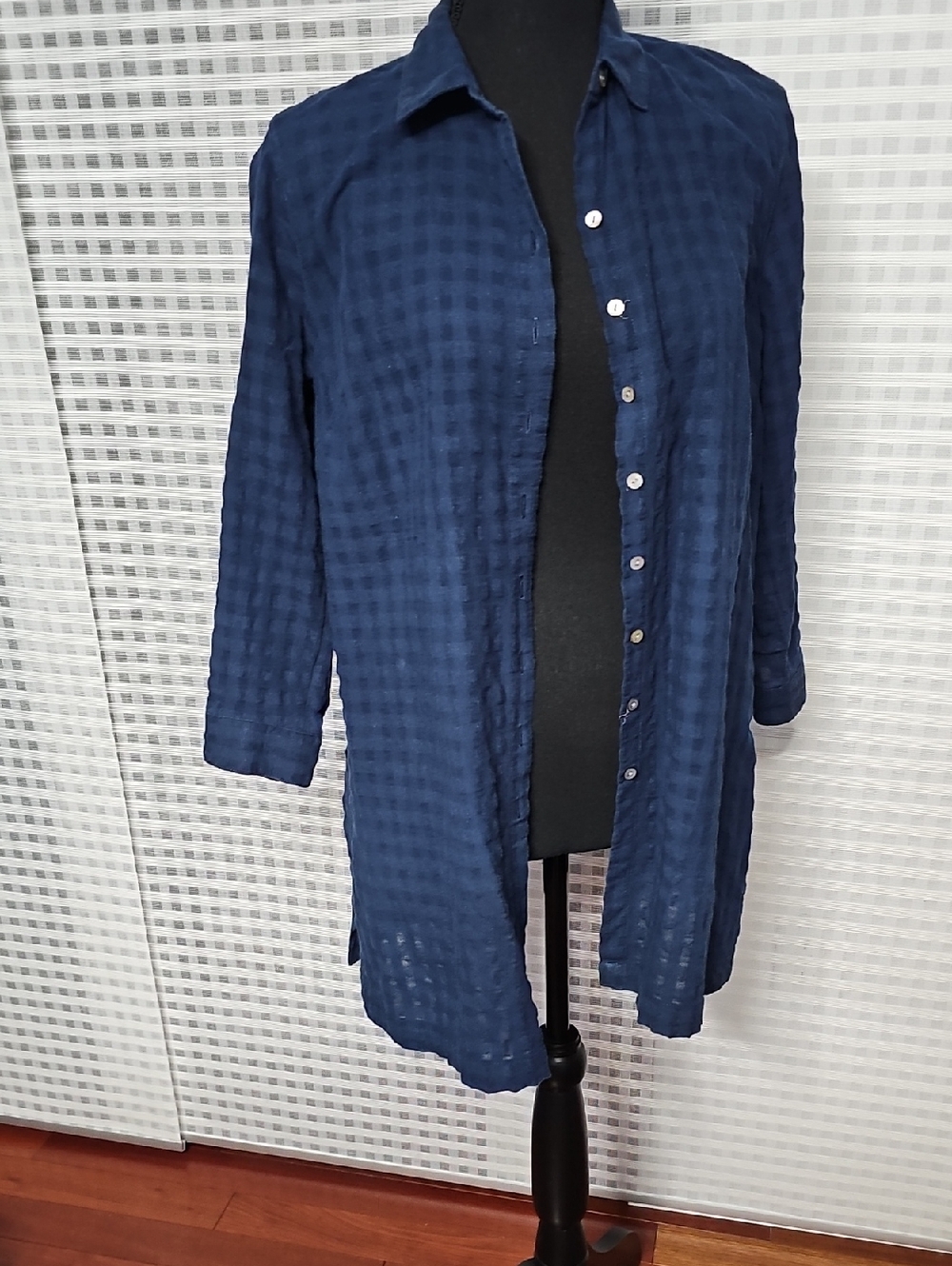 J. Jill Navy Blue Lightweight Button-Up Top